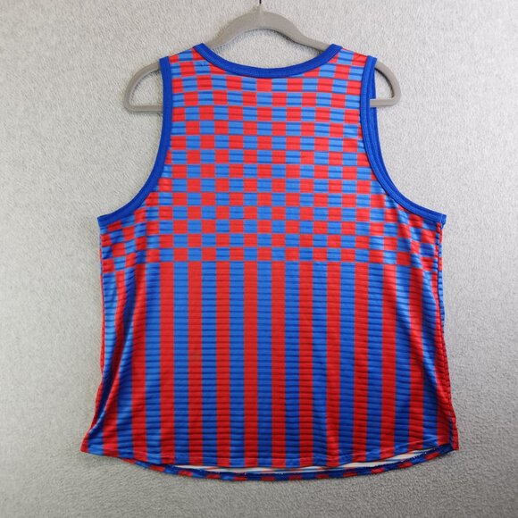 Zumba Top Womens XL Blue Red Jersey Tank Dance League Fitness Aerobics American - Picture 8 of 9